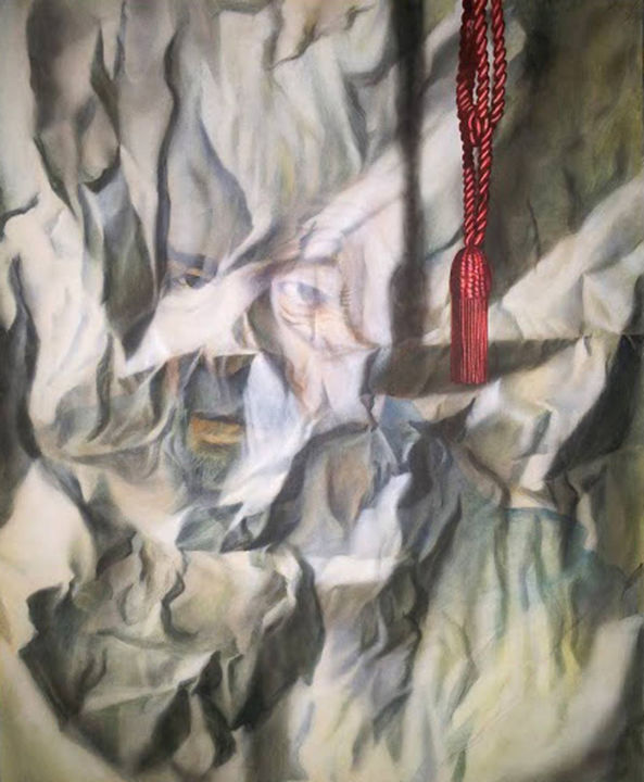 Painting titled "Red Tassel" by Sabin Şi Cătălina Art, Original Artwork, Acrylic