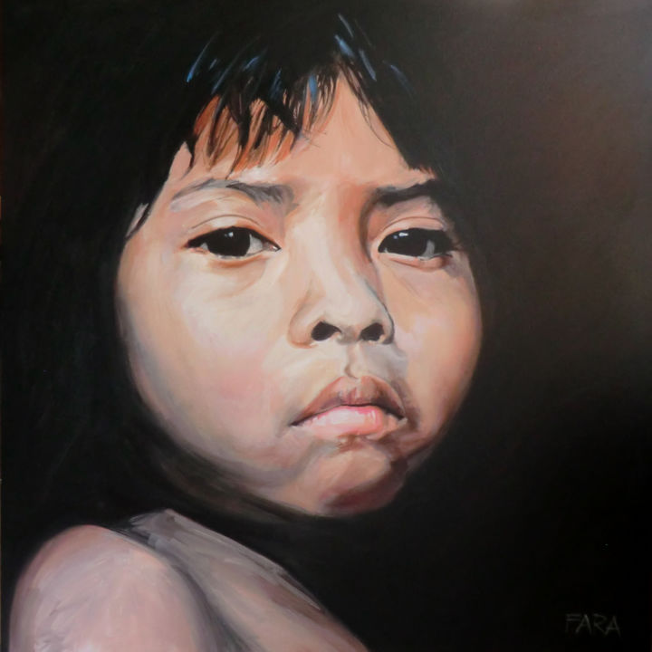 Painting titled "indios" by Sabina Fara, Original Artwork, Acrylic