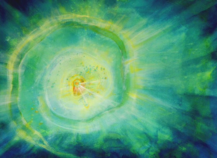 Schilderij getiteld "spirale energie" door Sabina Kiss, Origineel Kunstwerk, Acryl