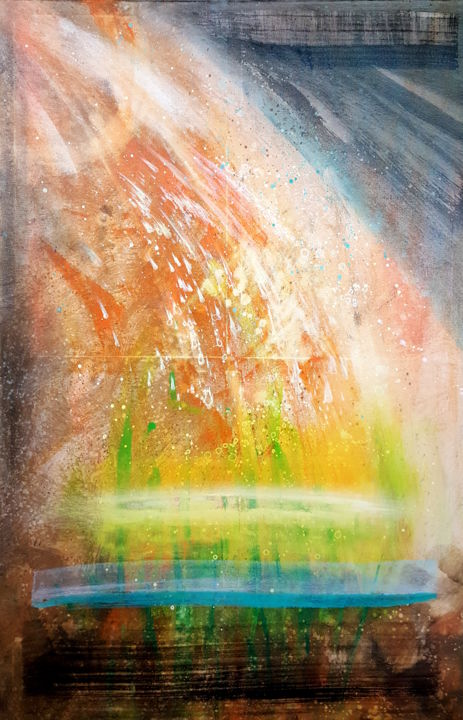 Painting titled "holy spirit 3" by Sabina Kiss, Original Artwork, Acrylic