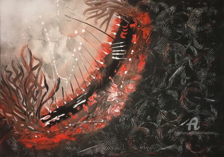 Malerei mit dem Titel "das Tor zur Hölle" von Sabè, Original-Kunstwerk, Acryl