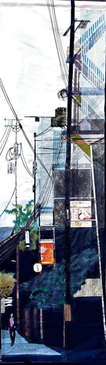 Collages intitolato "RUE DE TOKYO.jpg" da Sabine Christin, Opera d'arte originale, Collages