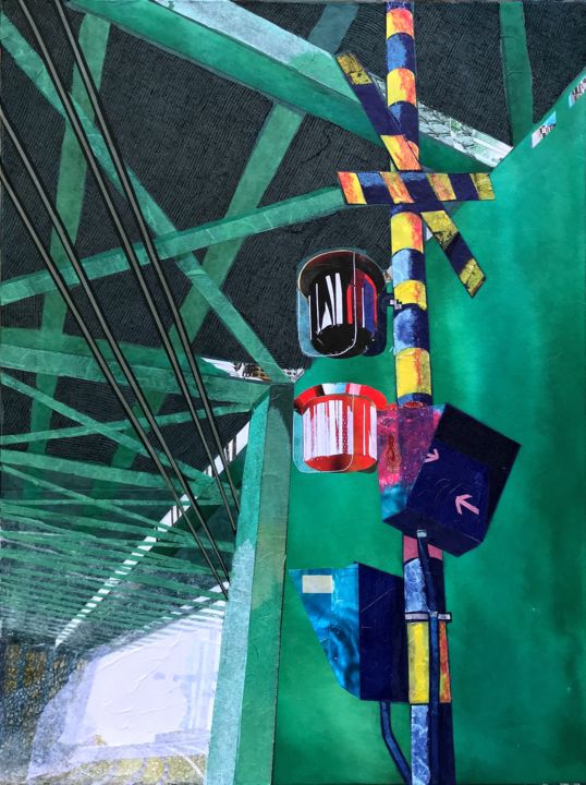 Collages intitulée "metro-tokyo.jpg" par Sabine Christin, Œuvre d'art originale