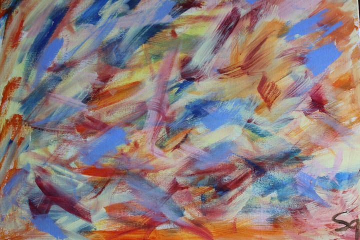 Painting titled "Mouvements" by Sabine Gilles, Original Artwork, Acrylic
