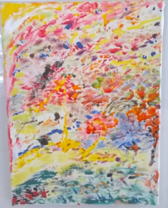 Painting titled "Allégorie en couleur" by Sabine Guislain, Original Artwork