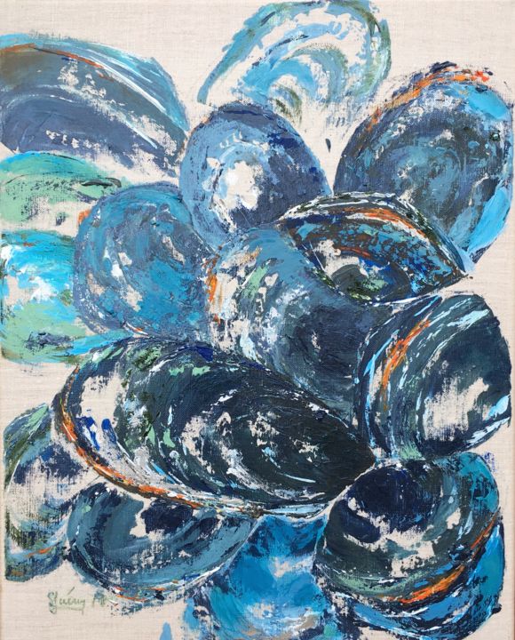 Peinture intitulée "Moules III" par Sabine Juery, Œuvre d'art originale, Acrylique Monté sur Châssis en bois