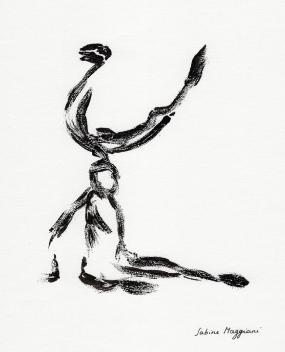 Printmaking titled "Danseurs 3" by Sabine Maggiani, Original Artwork, Monotype