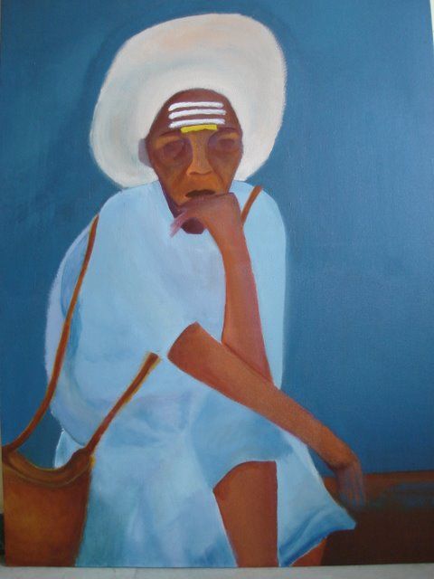 Peinture intitulée "homme-bleu.jpg" par Sabine Marand, Œuvre d'art originale