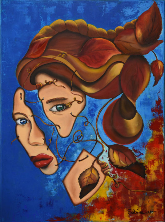 Painting titled "Ma Renaissance" by Sabine Vandermouten (Sabine.V), Original Artwork, Oil