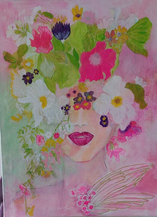 Peinture intitulée "Ma jolie fleuraison" par Sabine Zaoui, Œuvre d'art originale, Acrylique
