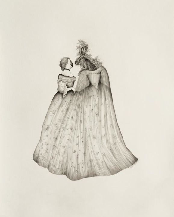 Drawing titled "Sister" by Sabine Delahaut, Original Artwork