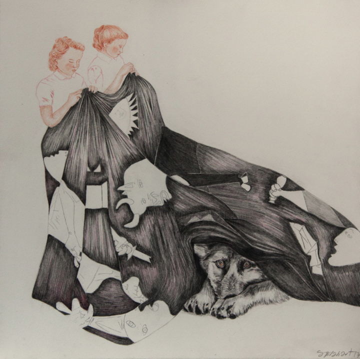 Dessin intitulée "Las Sanadoras" par Sabine Delahaut, Œuvre d'art originale