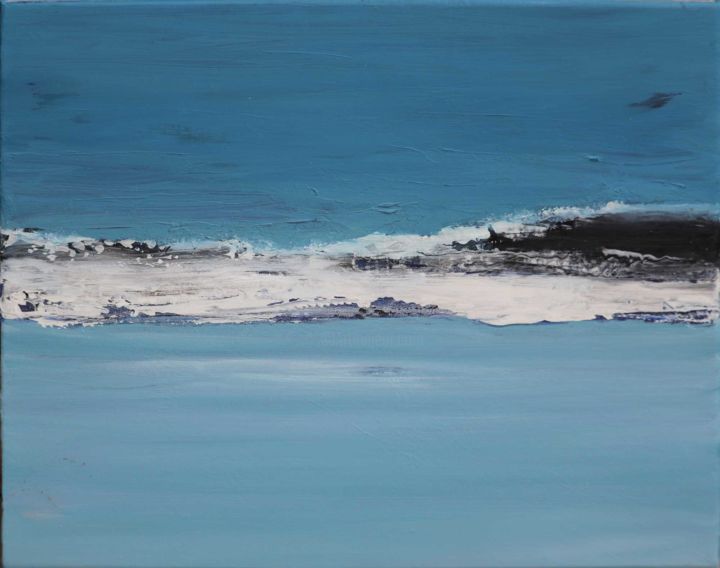 Pintura titulada "Paysage - Mer" por Sabine Friederichs, Obra de arte original, Acrílico