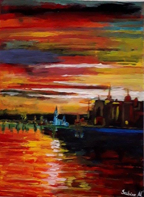 Pittura intitolato "color sea" da Sabine M, Opera d'arte originale, Acrilico