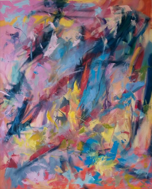 Malerei mit dem Titel "Anche tu esageri" von Sabrina Bonetta, Original-Kunstwerk, Öl
