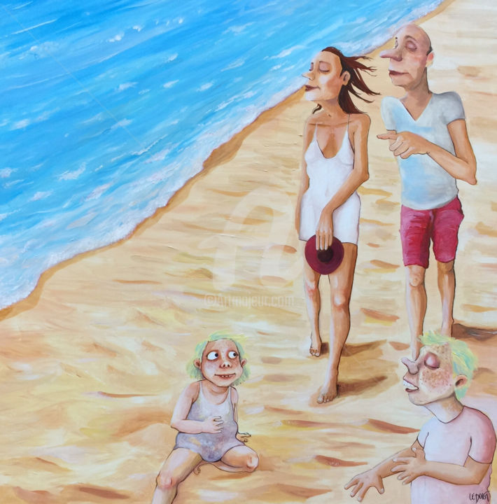 Peinture intitulée "La dernière plage" par Sabrina Elarbi, Œuvre d'art originale, Acrylique