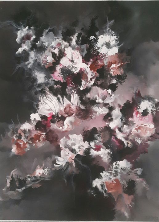 Pittura intitolato "Flowerstorm" da Elyf.Art, Opera d'arte originale, Acrilico
