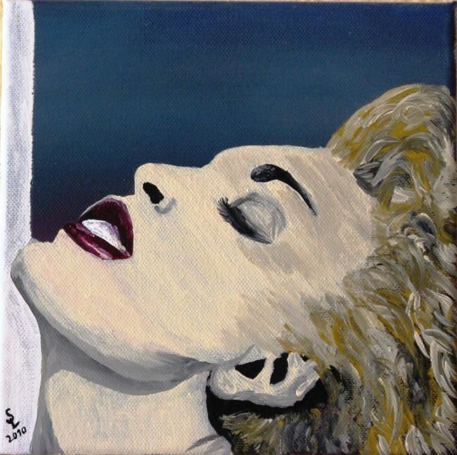 Malerei mit dem Titel "Madonna - true blue" von Sabrina Lorch, Original-Kunstwerk