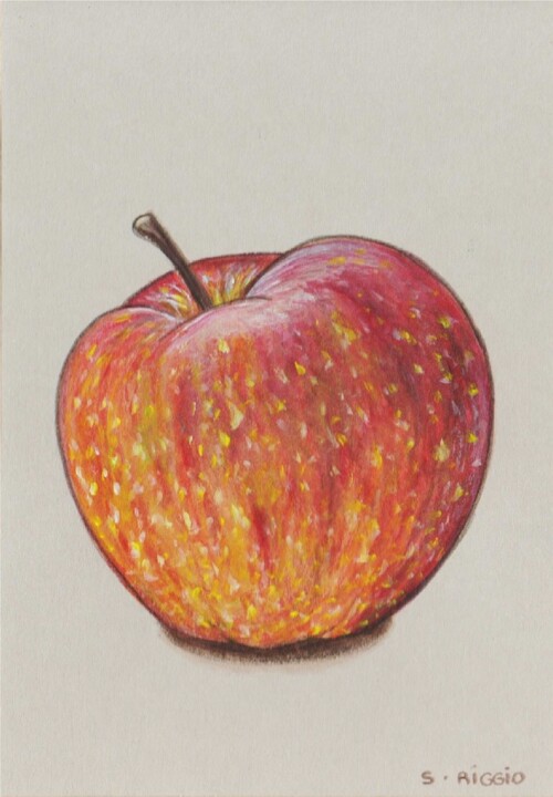 Dessin intitulée "Pomme" par Sabrina Riggio, Œuvre d'art originale, Crayon