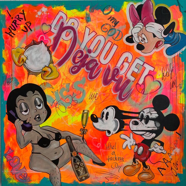 Malerei mit dem Titel "do you get DEJAVU" von Sabrina Seck, Original-Kunstwerk, Acryl