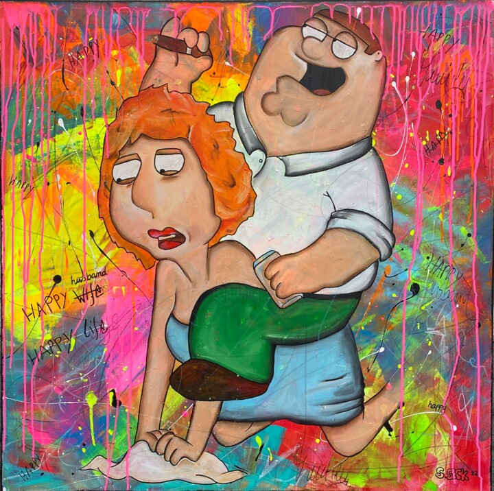 Pintura intitulada "happy husband" por Sabrina Seck, Obras de arte originais, Acrílico