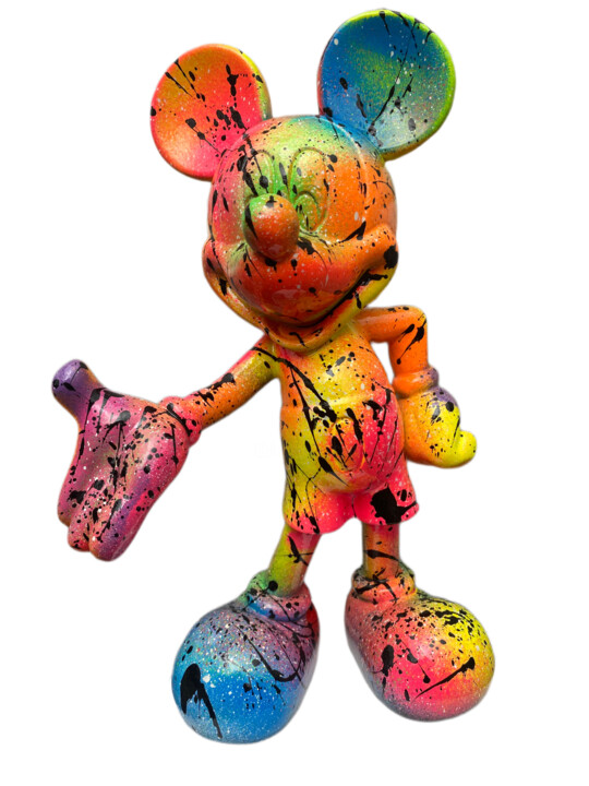 Skulptur mit dem Titel "Colorful Mickey" von Sabrina Seck, Original-Kunstwerk, Acryl