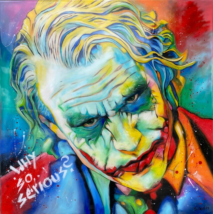 Painting titled "why so serious?" by Sabrina Seck, Original Artwork, Acrylic