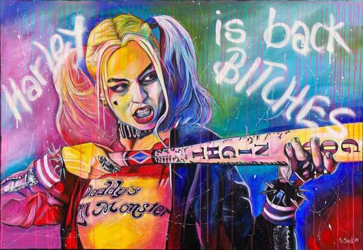 "Harley is back..." başlıklı Tablo Sabrina Seck tarafından, Orijinal sanat, Akrilik