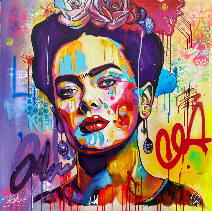 Malerei mit dem Titel "It's Frida" von Sabrina Seck, Original-Kunstwerk, Acryl