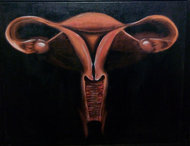 Pintura intitulada "Uterus-2" por Sabrina Pahin-Mourot (Sabrina PM), Obras de arte originais, Acrílico