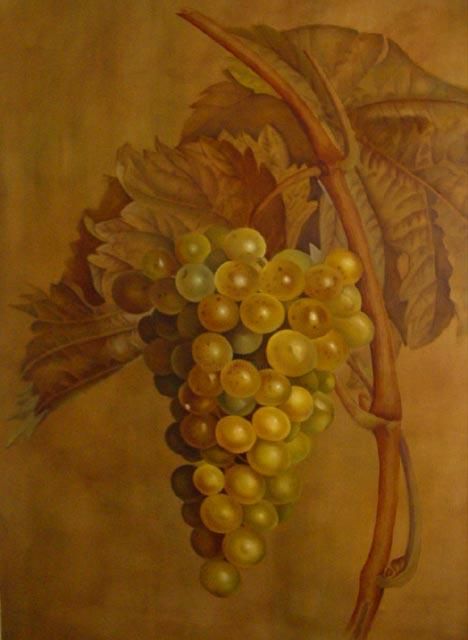 Painting titled "La grande grappe" by Sabine Robert, Original Artwork, Oil