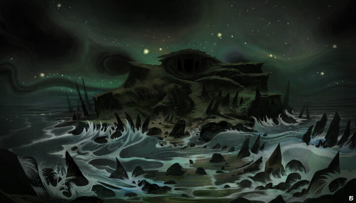 Arts numériques intitulée "Old's Island" par Sacha Doubroff, Œuvre d'art originale, Peinture numérique