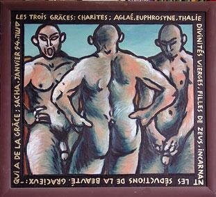 Painting titled "Graces" by Sacha Schwarz, Original Artwork