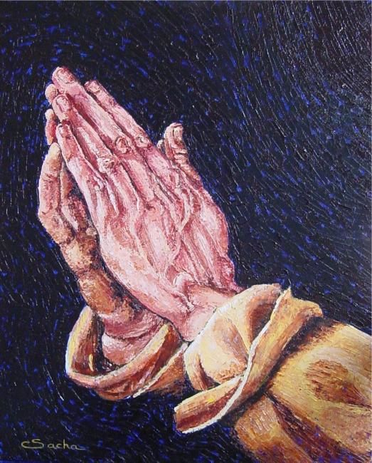Peinture intitulée ""La prière"" par Sacha, Œuvre d'art originale