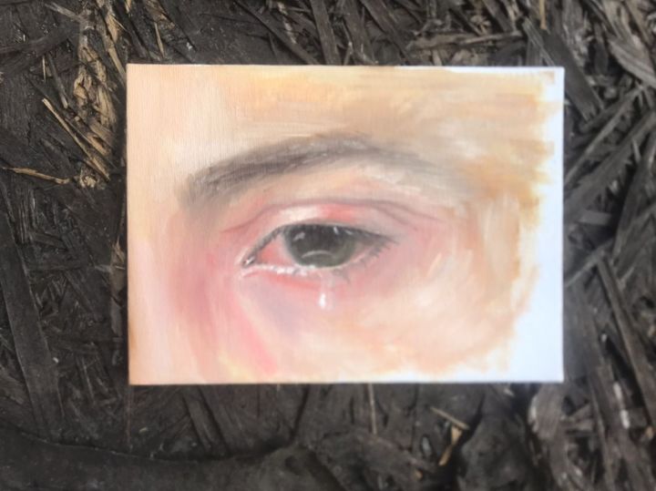 Painting titled "Тоска" by Olesya Motrohina, Original Art, Oil