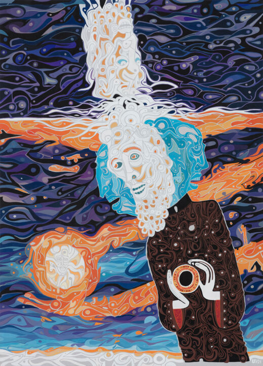 Schilderij getiteld "Only he, who stood…" door David Sahakyants, Origineel Kunstwerk, Gouache