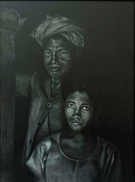 Drawing titled "silent-tears.jpg" by Sadhana Solanki, Original Artwork, Charcoal