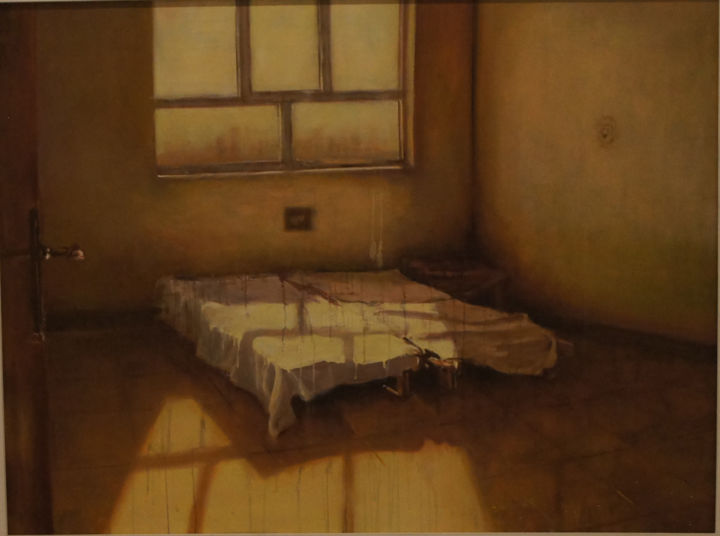 Painting titled "Bedroom" by Saeedeh Ebrahimnezhad, Original Artwork, Acrylic