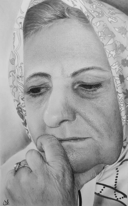 Dessin intitulée "Mother" par Saeidirad Saeidirad, Œuvre d'art originale, Crayon