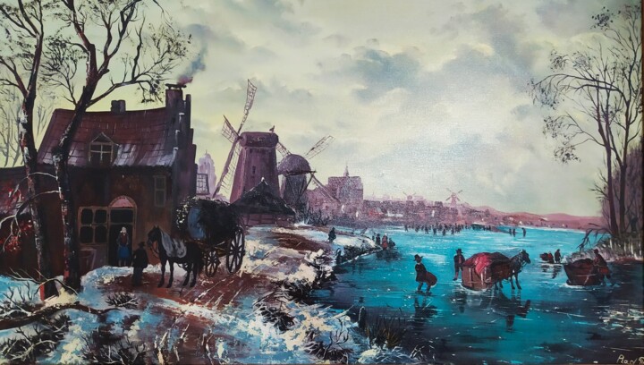 Painting titled "Winter" by Saeidirad, Original Artwork, Oil