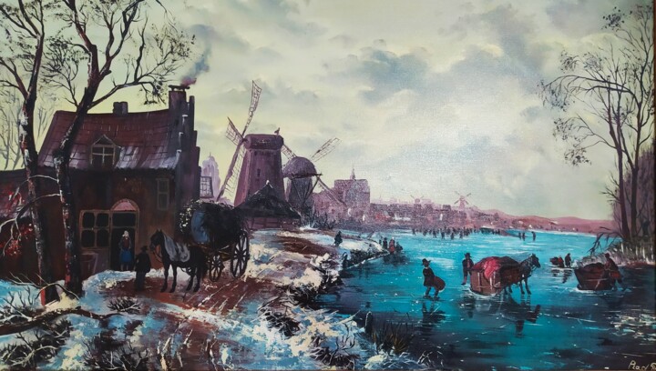 Peinture intitulée "Winter" par Saeidirad, Œuvre d'art originale, Huile