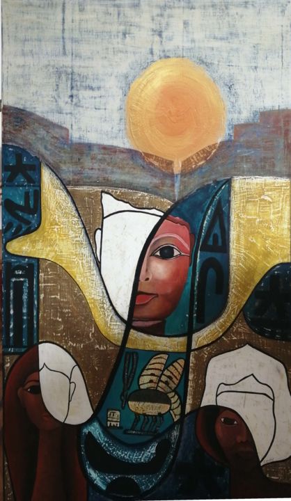 Peinture intitulée "woman" par Safaa Salah, Œuvre d'art originale, Acrylique