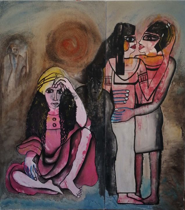 Painting titled "love" by Safaa Salah, Original Art, Acrylic