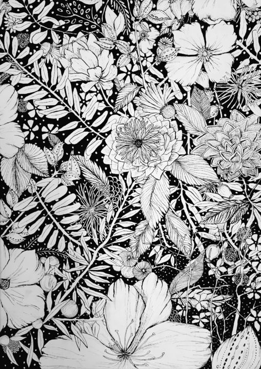 Peinture intitulée "Floraison" par Saf'Art Saf'Art, Œuvre d'art originale, Acrylique