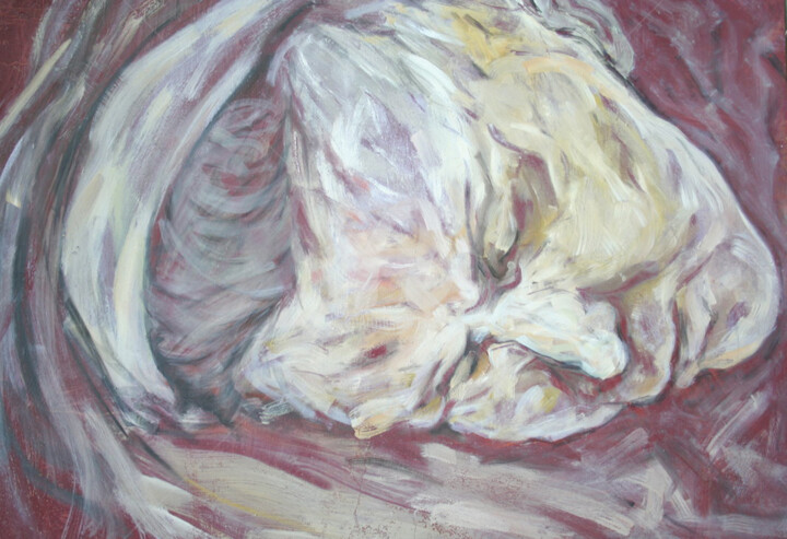 Pintura intitulada "Old woman sleeping" por Safir & Rifas, Obras de arte originais, Óleo