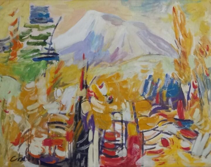 Malerei mit dem Titel "Ararat" von Shagen Aslanian, Original-Kunstwerk, Öl
