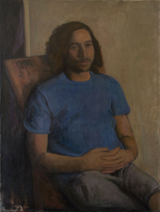 Painting titled "Portrait of Ran" by Sagi Zuker, Original Artwork, Oil