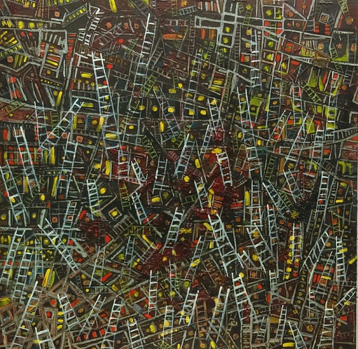 Painting titled ""Estructura mental…" by Sagolop, Original Artwork, Acrylic