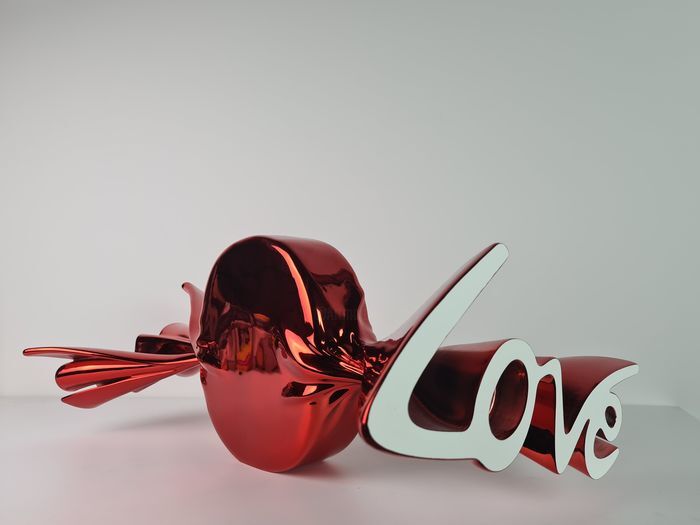 Γλυπτική με τίτλο "sweet love red big" από Sagrasse, Αυθεντικά έργα τέχνης, Ρητίνη