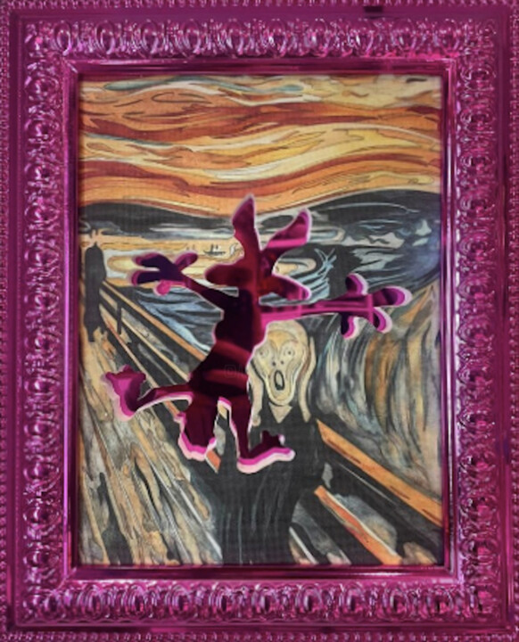 Pittura intitolato "I'm Sorry Munch" da Sagrasse, Opera d'arte originale, Acrilico Montato su Telaio per barella in legno